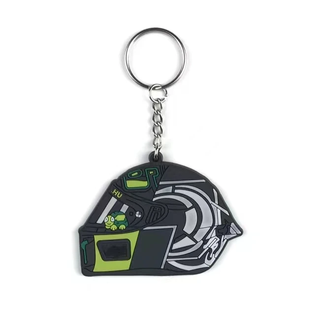 OEM Manufacturer Cheaper Custom Helmet Logo Rubber 3d PVC Keychain For Promotional Gift