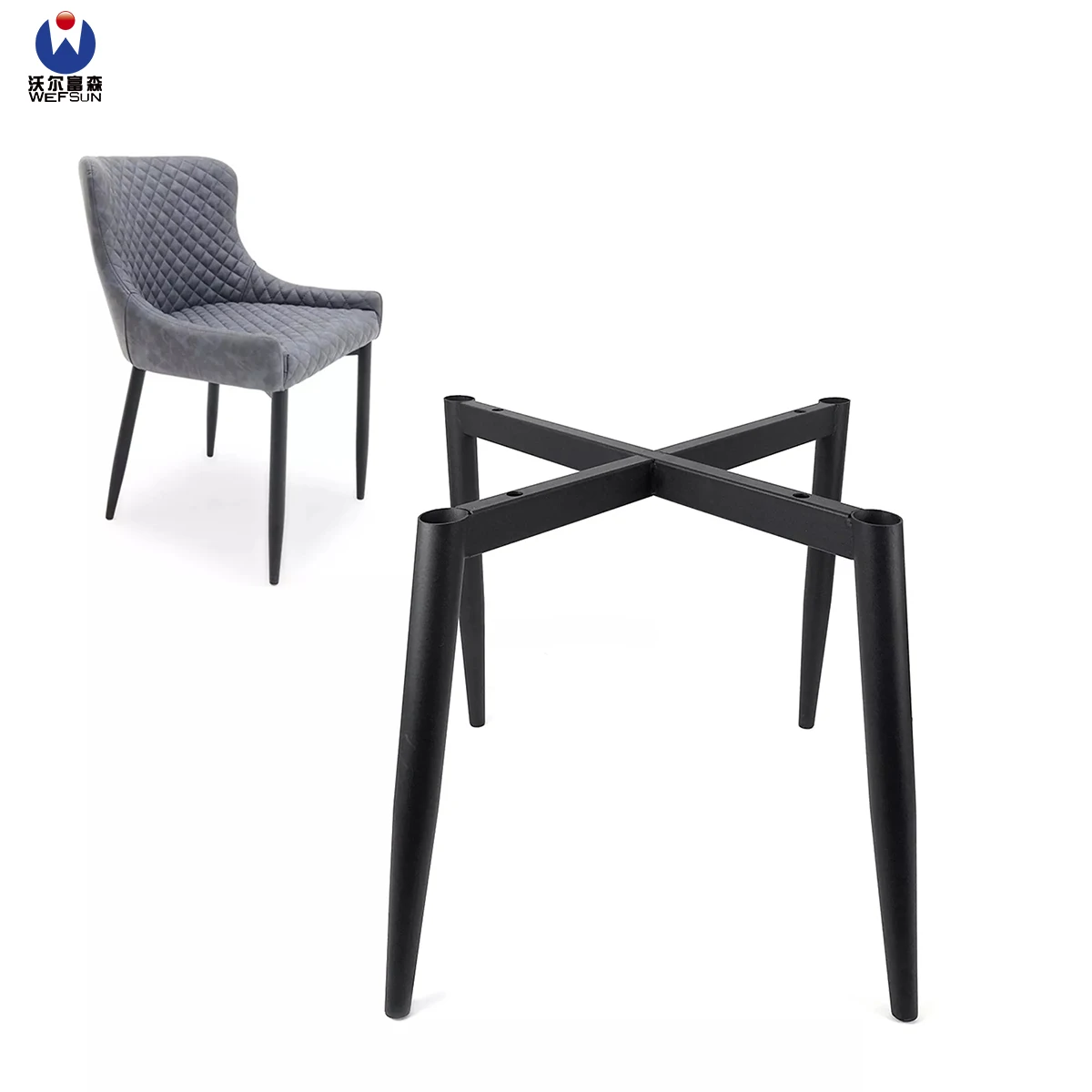 Factory Price Dining Table Metal Chair Base Furniture Chair Frame Wood Color Black Metal Legs Coffee Table Chair Legs