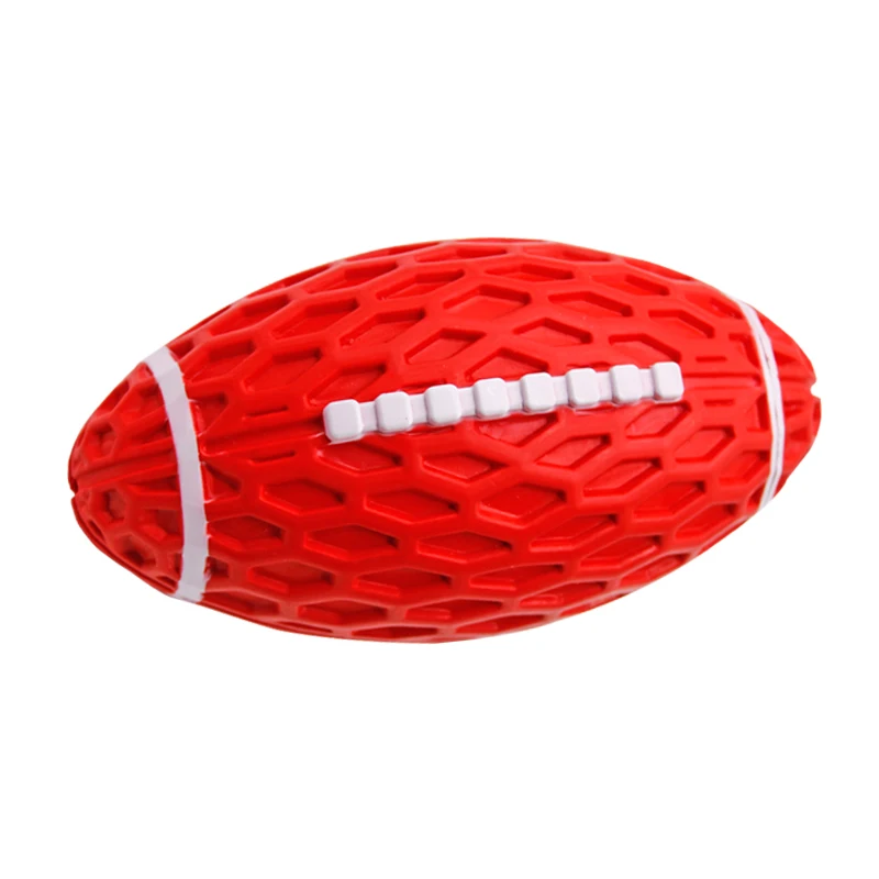 Wholesale Natural Rubber Football Texture Dog Chew Balls Flexible Durable for Aggressive Chewers Available Small Large Sizes
