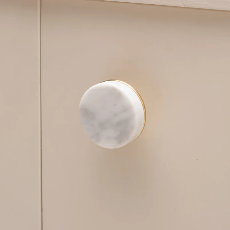 Luxury natural stone marble brass furniture kitchen handle knob cabinet wardrobe drawer door handle hardware accessories