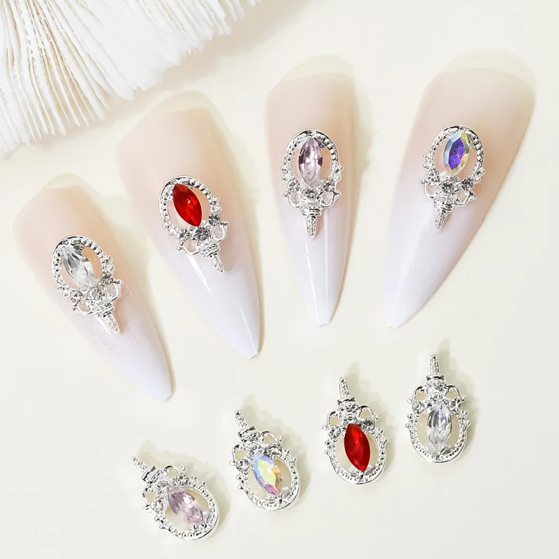 New Sailor Moon nail art accessories featuring Crystal Heart Magic Wand and colorful rhinestone decorations