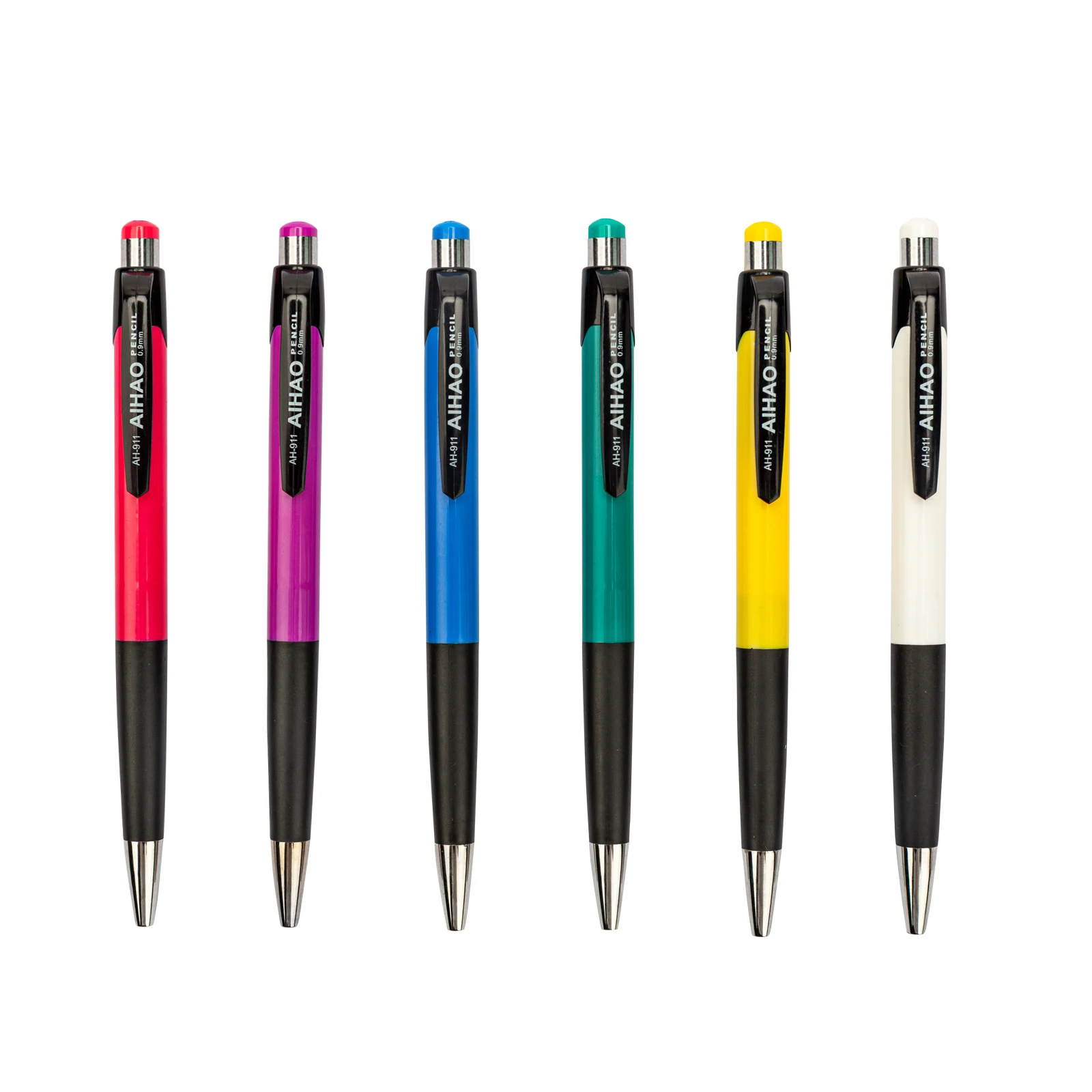 Aihao Wholesale Plastic Rubber Grip Assorted Color Custom Logo 0.7mm Mechanical
