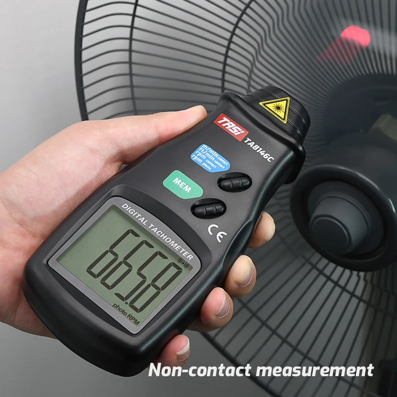 TASI TA8146C Tachometer Contact/Non-contact LCD Speed Meter 2.5-99 999 RPM