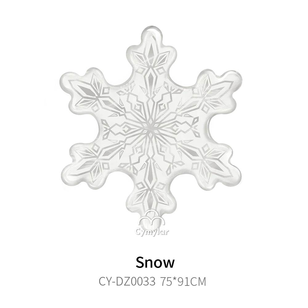 CYmylar 22inch 4D round clear transparent frozen snowflake foil balloon for christmas party decoration