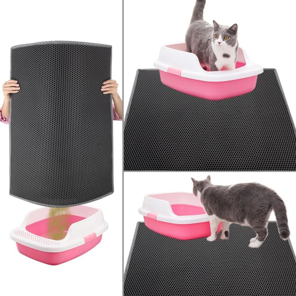 Easy Clean Scatter Control EVA Double-layer waterpoof Cat Littler Box Mat