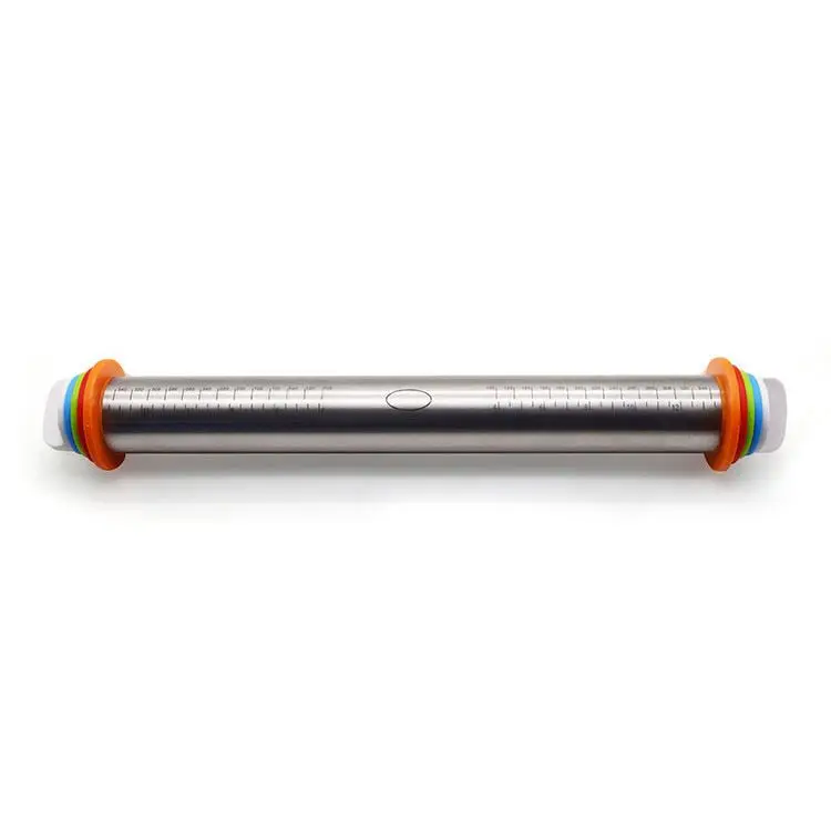 
New product ideas 2021 Home Use Stainless Steel Adjustable Rolling Pin With Measurement Gift Two Cake Molds Fine quality 