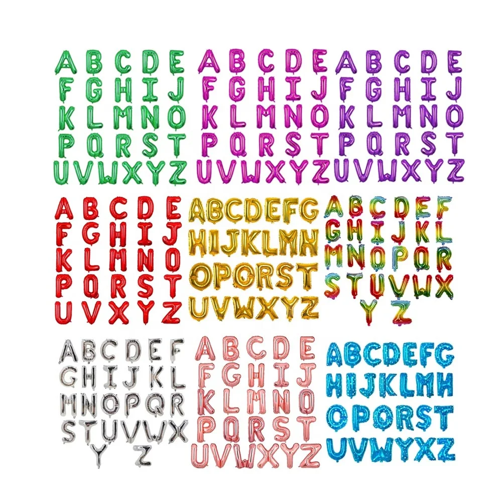Decoration Party Supplies Birthday Valentines Day Inflatables Helium Number and Letter Alphabet Aluminium Foil Balloons