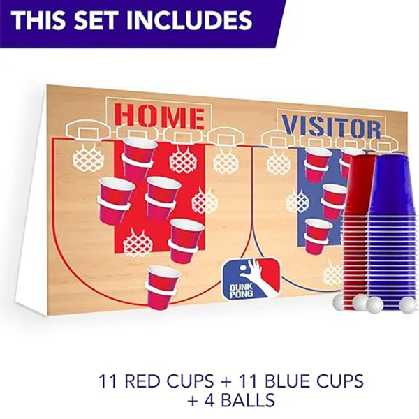 dunk pong basketball version beer pong air pong set foldable game board wholesale custom outdoor beerpong game