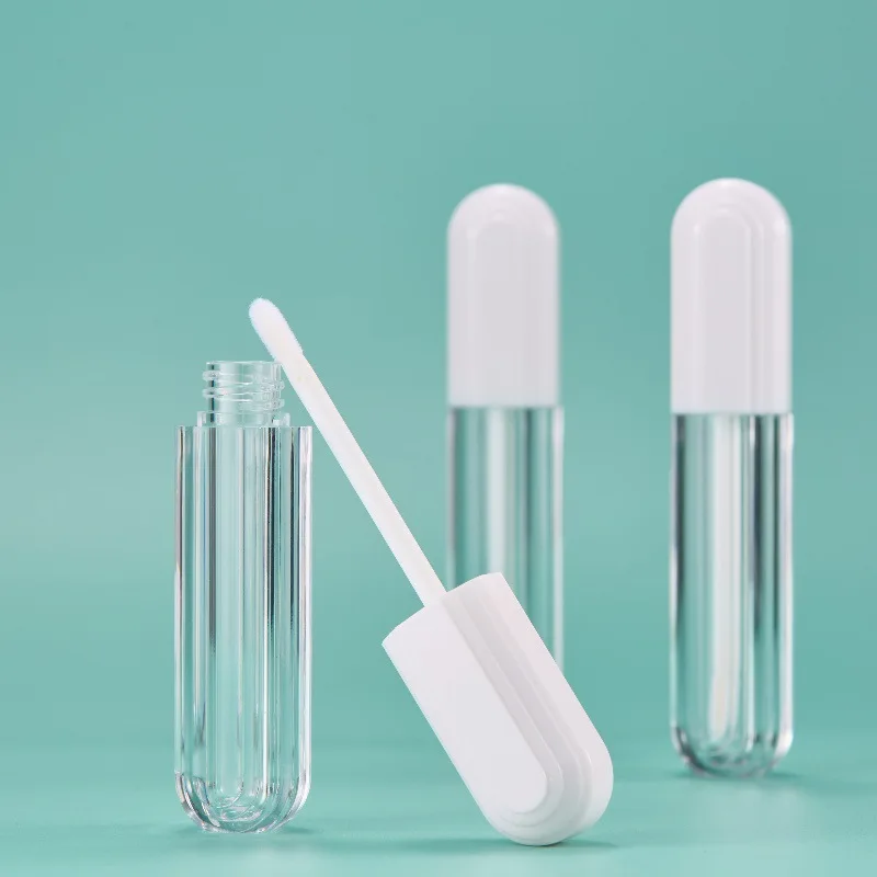 Custom 5ml Clear Lip Gloss Tube With Thickened White Cap
