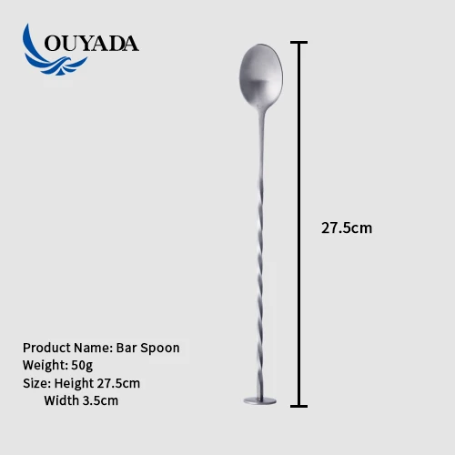 
Factory Direct stainless steel cocktail gold mixing spoon 