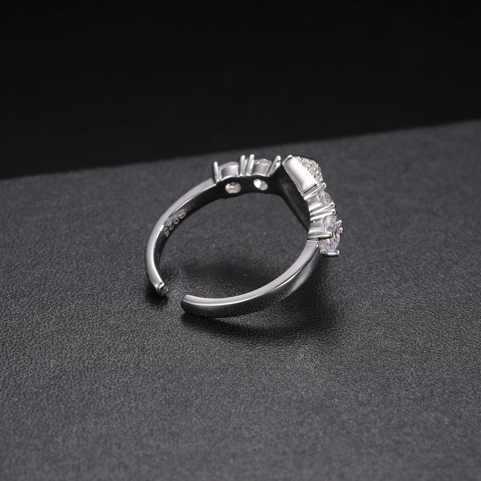 Dropshipping Fashion Mens White Gold Plated 925 Sterling Silver VVS Moissanite Diamond Ajustable Iced Out Panther Ring