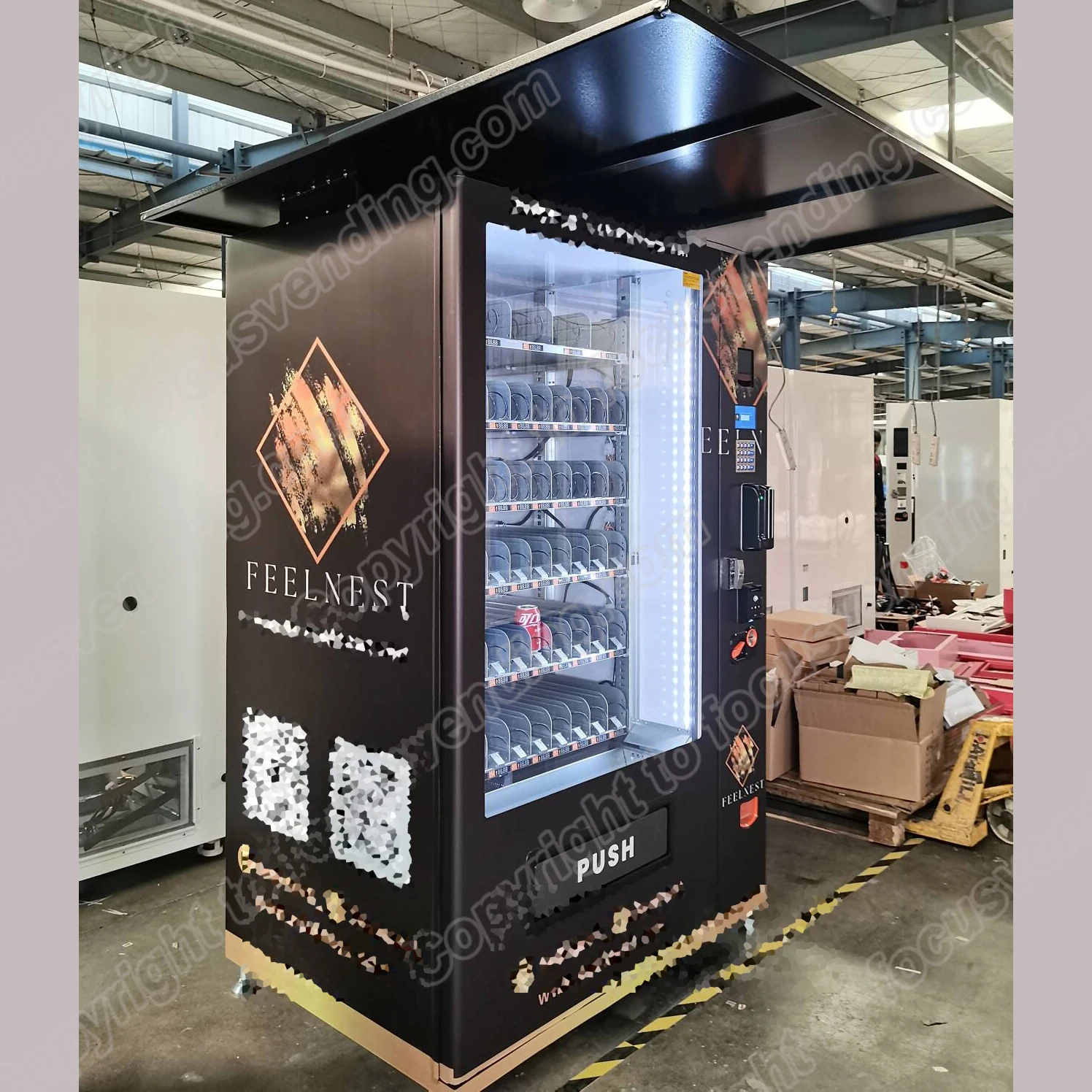 Germany Vending Machine with age checking  Drinks And Snacks Vending Machines combo outdoor vending machine with roof