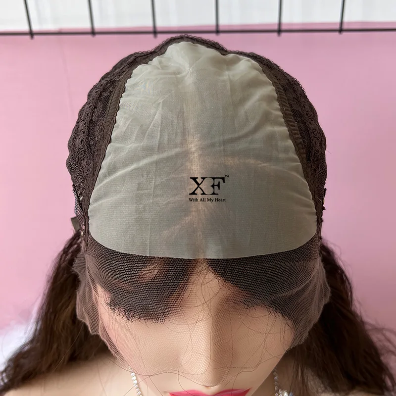 XF Soft Human Virgin Hair Body Wavy Mongolian Human Hair Half Hand Tied Kosher Wigs With Free Shipping