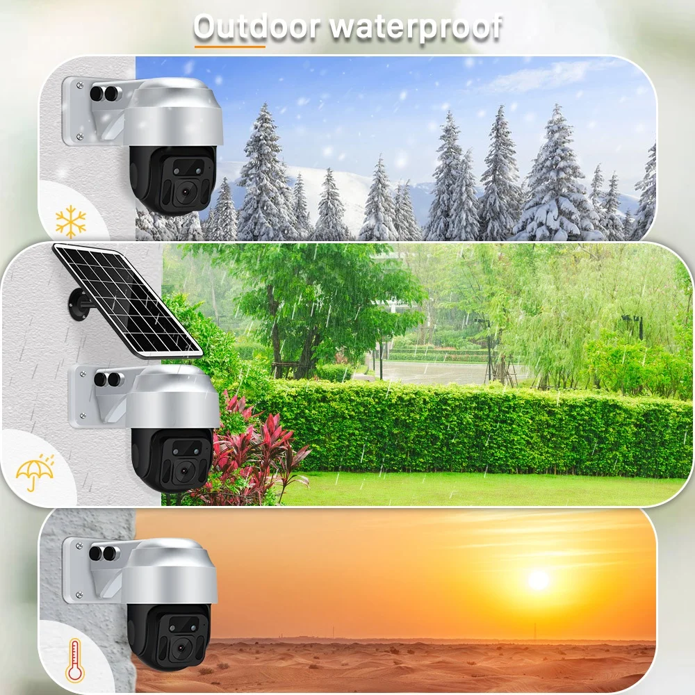 Маленькая инфракрасная беспроводная камера видеонаблюдения 1080p wifi ночного видения на солнечной батарее 4g