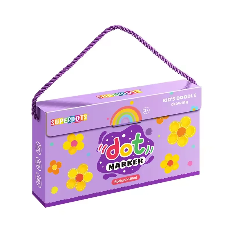 Dot Markers for Kids Preschool, Bingo Daubers Washable Art Markers 6 Colors,  Painting Supplies Drawing Coloring Set