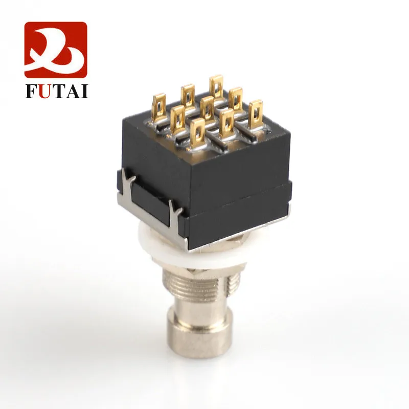 ON ON Latching Push Button Switch  3PDT Foot Switches Guitar Effect Stomp Pedal 9 Pins