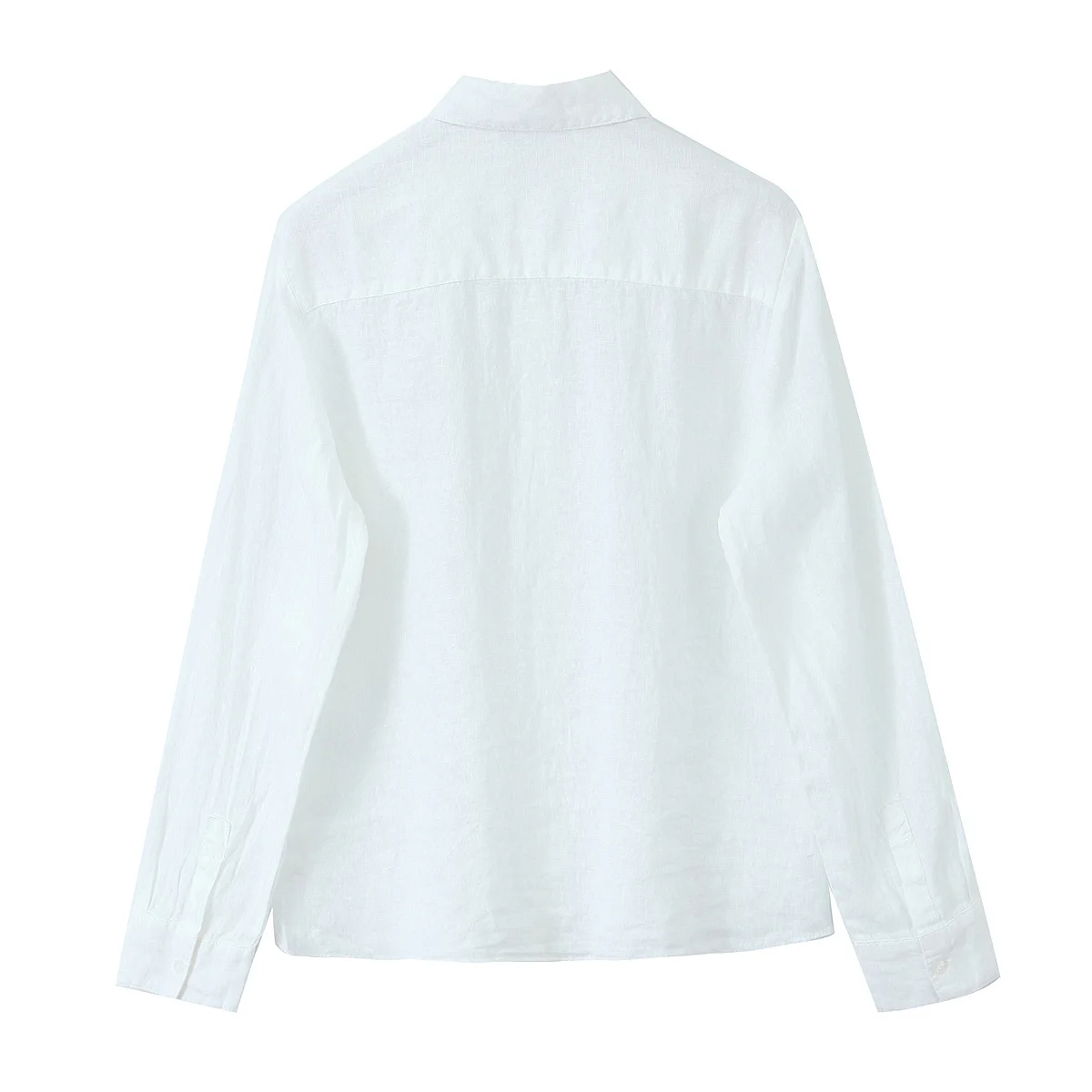 PB&ZA Women 2024 summer New Chic Fashion Series flax Blouses Vintage Long Sleeve Button-up Female Shirts Blusas Chic Tops