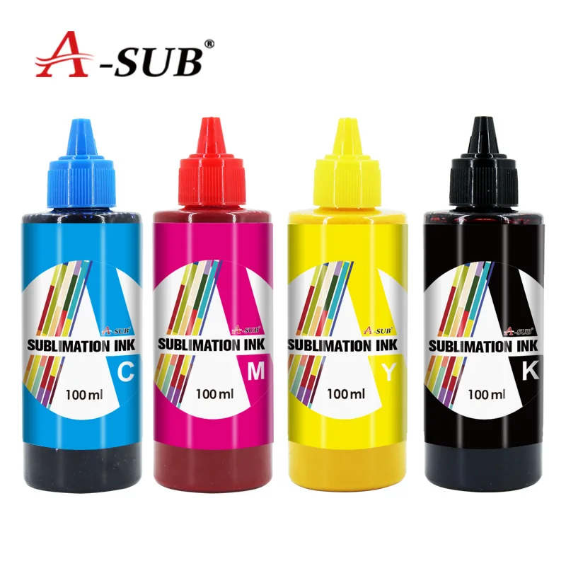 A-SUB wholesale 100ml  CMYK vivid color dye inkjet sublimation printing ink
