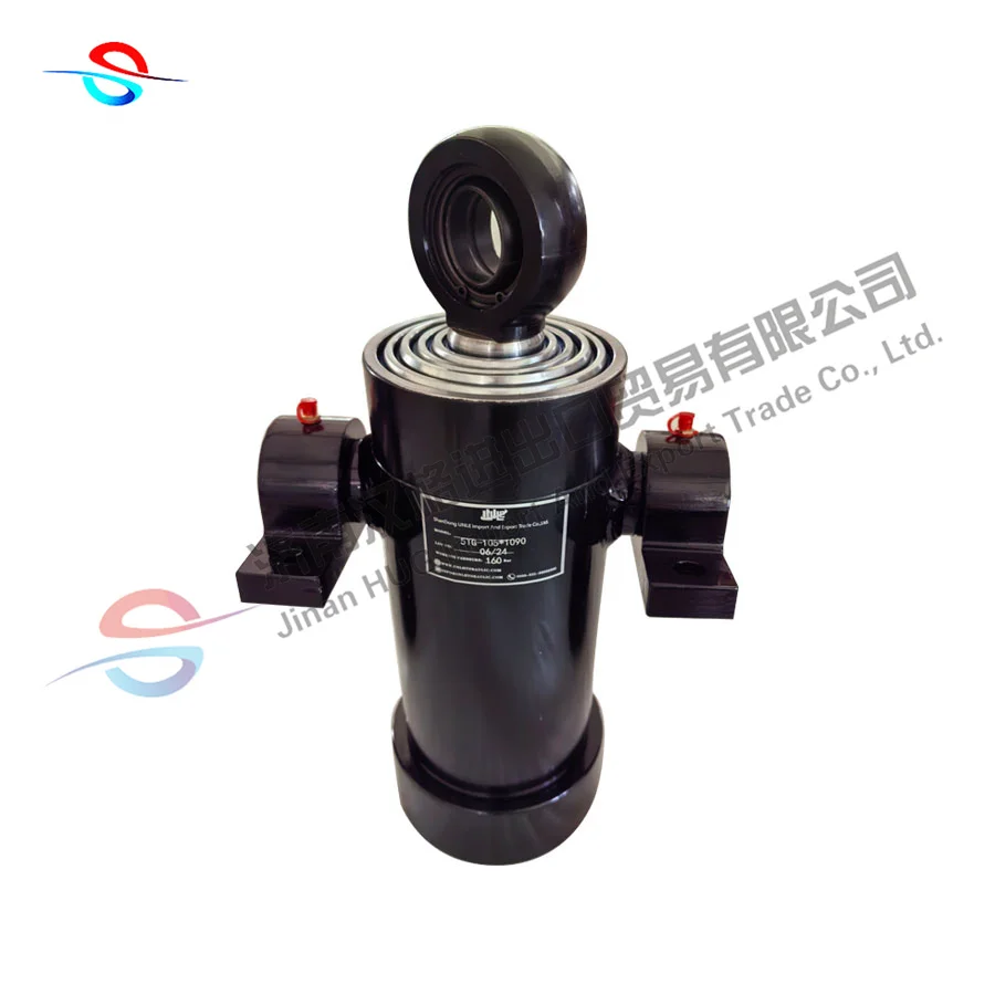 UCB under body single acting hydraulic system multistage hydraulic cylinder for dump trailer