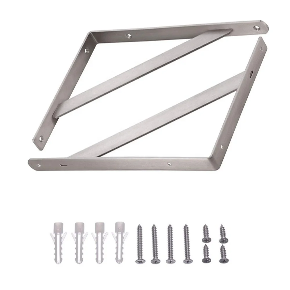 Shelf Bracket 8 Inch Black L Angle Support Heavy Duty Industrial Rustic Floating Decor Cast Iron Steel Wall Shelf Brackets Metal