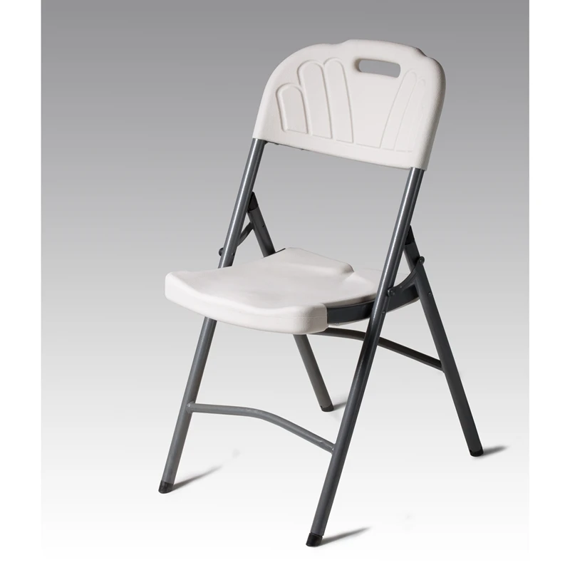 Outdoor wholesale garden HDPE Seat Steel frame white folding plastic chair