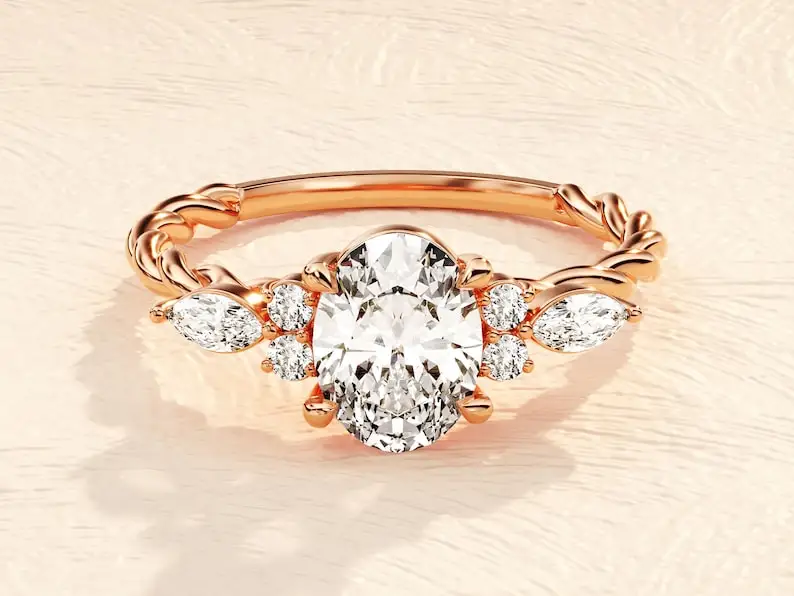 100% Premium Quality 925 Sterling Silver Moissanite Diamond Ring With Prong Setting Gift For Her With Customized Available