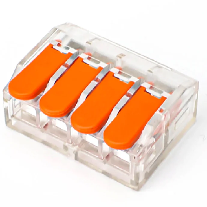 Push in Wire Conductor Clamp Terminal Block with Lever for Lighting Fast Solid Flexible Cable Universal Spring Compact Connector
