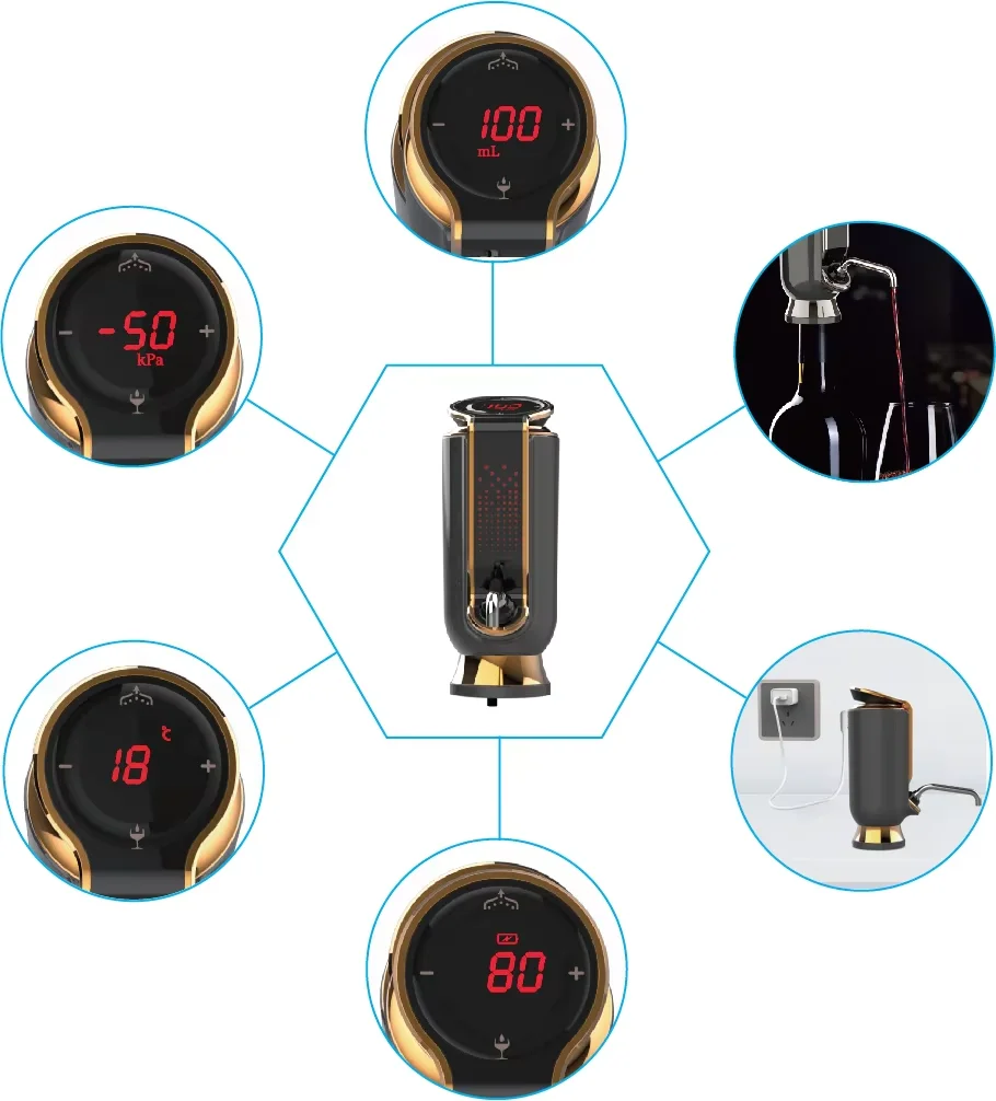 Most Popular Quantitative Whiskey Dispenser Pump Pourer Decanter Automatic Electric Wine Aerator