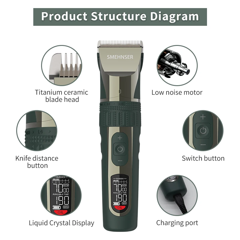 Professional Cordless Electric Cutter Clippers Hot Selling Professional Multifunctional Men Hair Trimmers