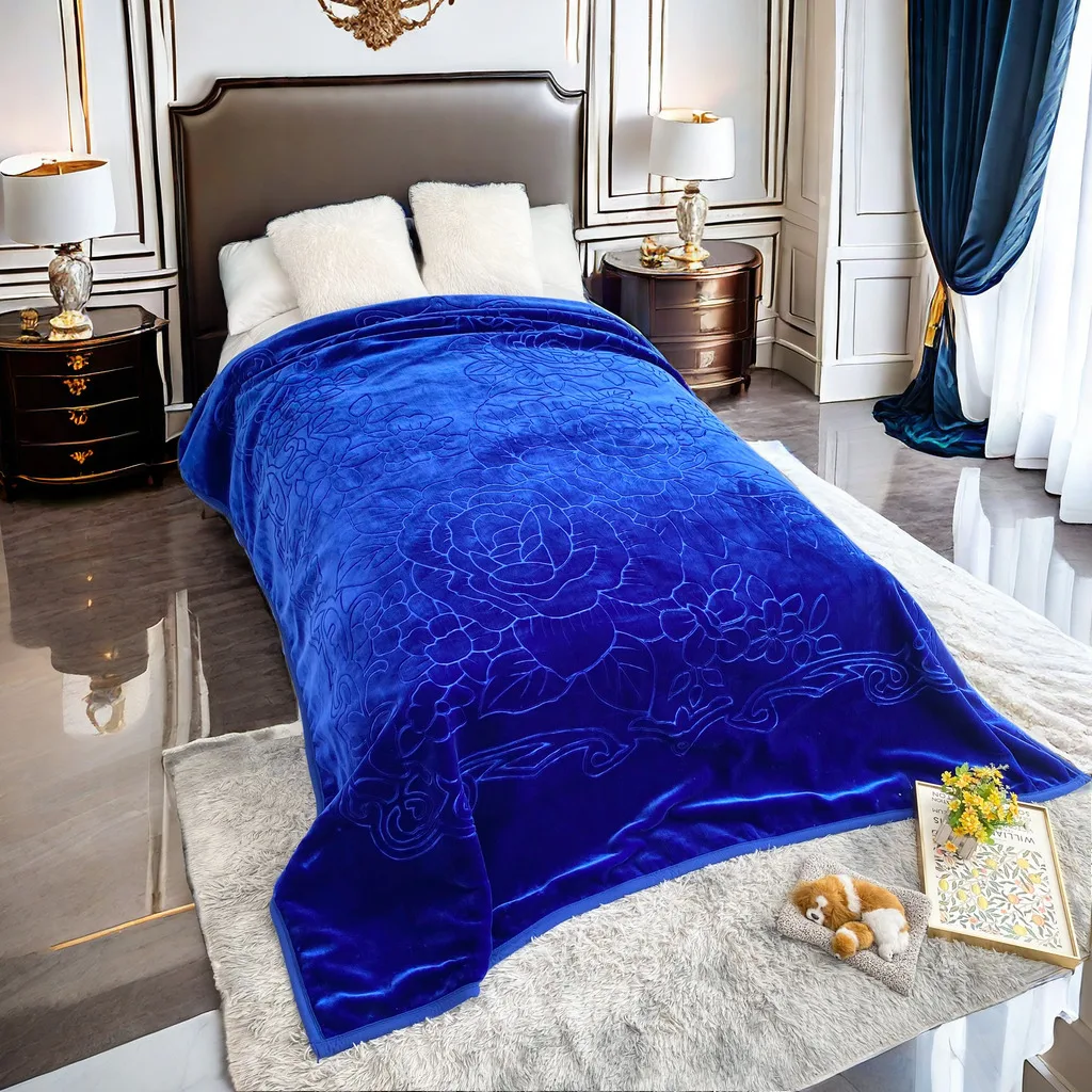 Индивидуальный дизайн двухслойный сплошной цвет супер мягкий плюшевый raschel одеяло для дома