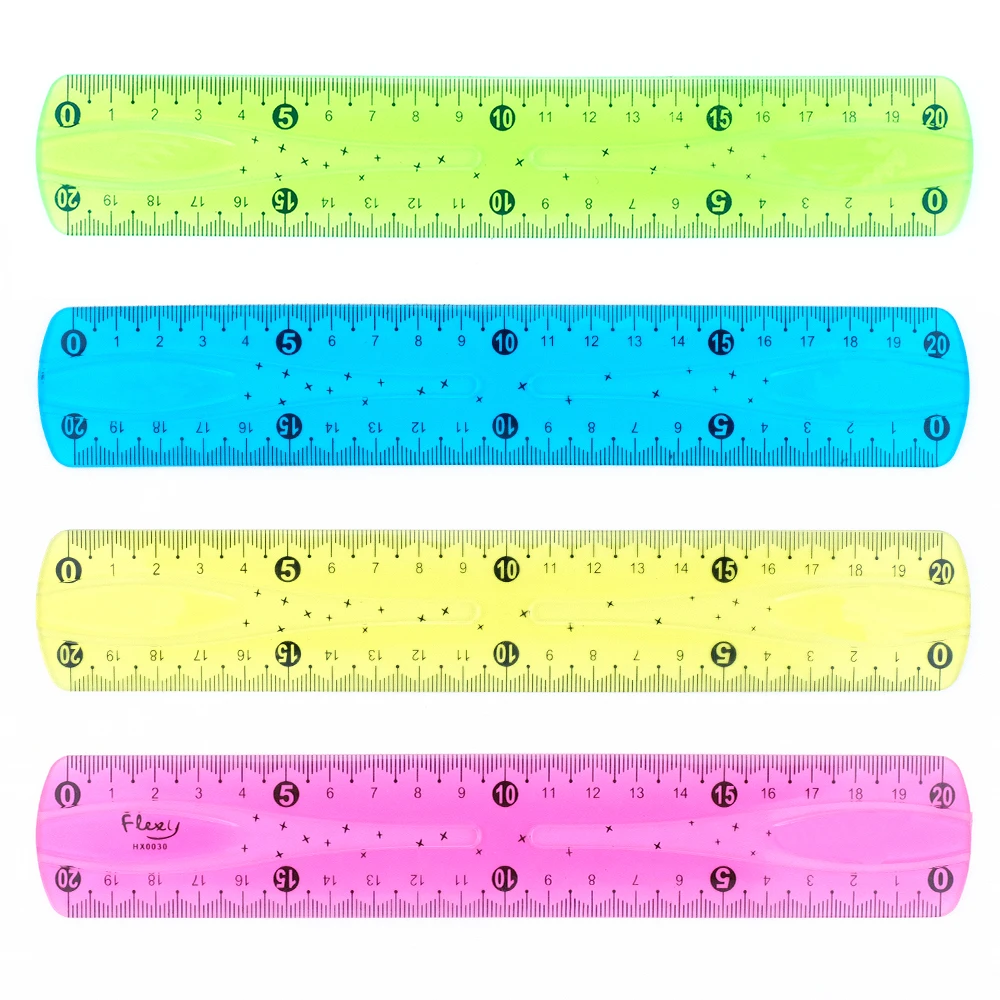 Оптовая продажа канцелярских принадлежностей для офиса и школы прямая пластиковая линейка 20 см