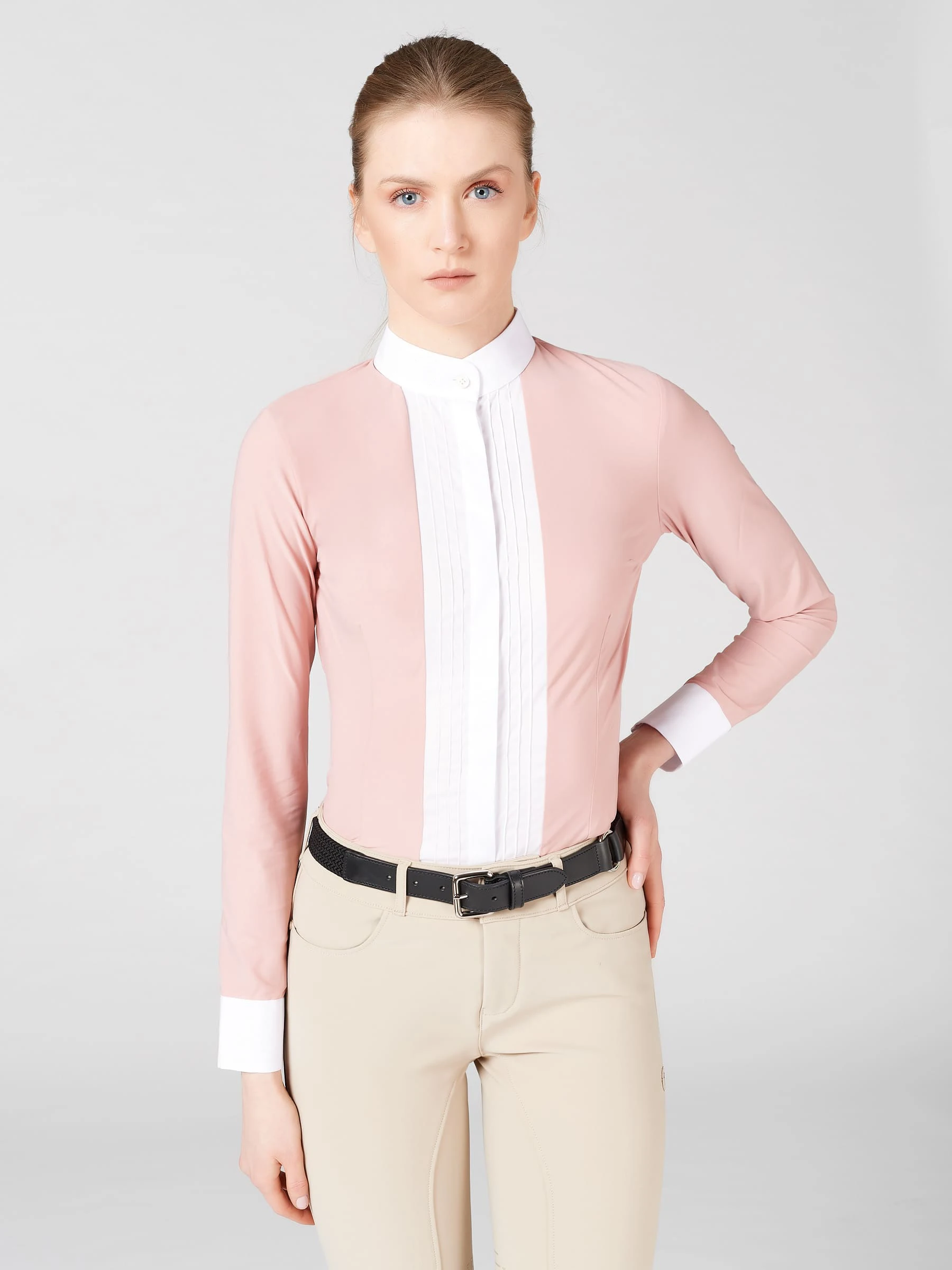 New Splicing Color Riding Show Clothes Comfortable Skin-Friendly Equestrian Riding Shirt