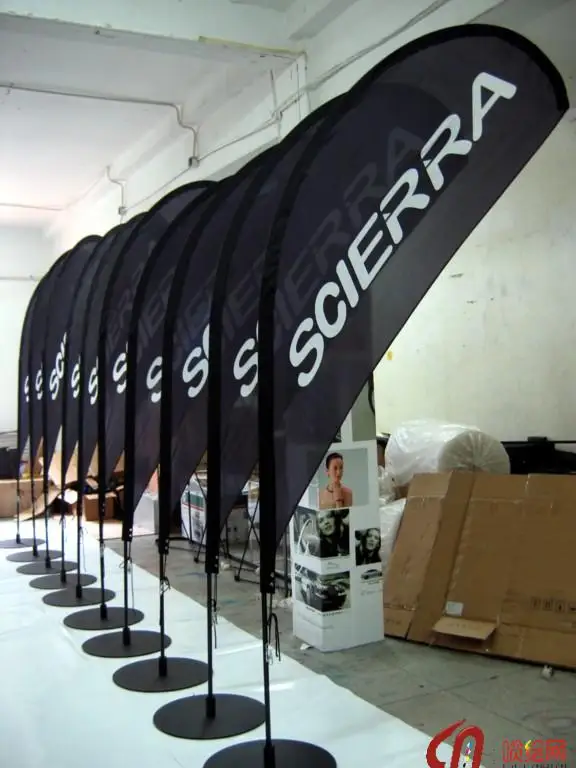 Top quality 110g knitted promotional custom banner flying banner