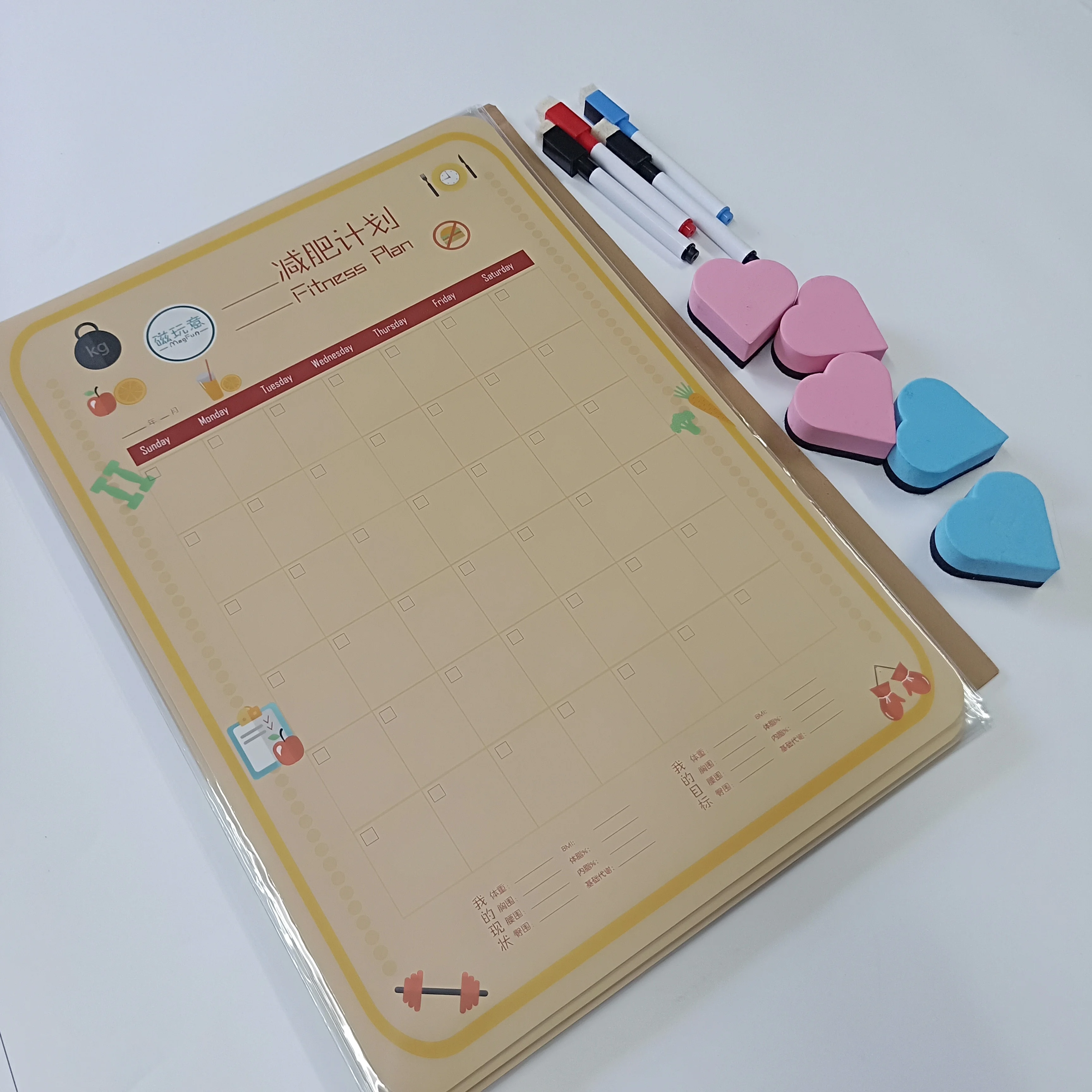Amazon hot selling items Dry Erasable Magnetic Calender Weekly Planner Monthly Planner Message Board Memo Board