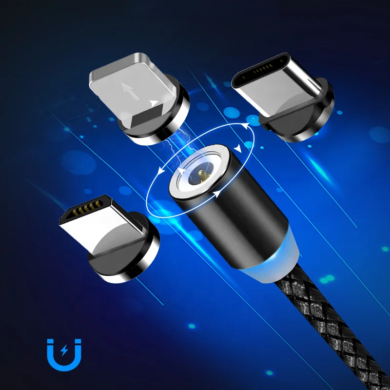  Best Sellers 3 In 1 Led Magnetic Charging Cable For phone Samsun Android Charger Usb Fast Type C