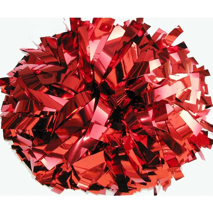 Metallic red cheerleading pom poms for cheerleaders with factory price