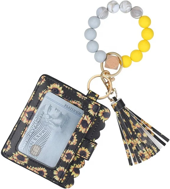 
BEAU FLY, женский браслет из искусственной кожи с деревянными бусинами, кольцо для ключей, браслет на молнии, брелок 