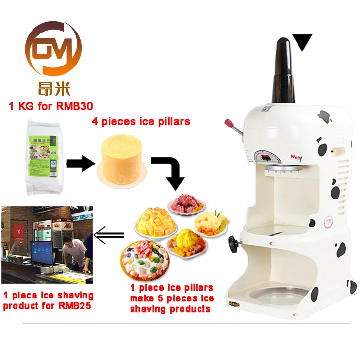 Advanced Design Shaved Ice Cream Machine Commercial Industrial Ice Crusher Machine