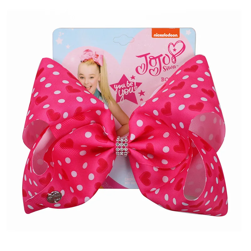 
2019 loving girls bow hairpin 8inch jojo siwa new year headdress hair clip accessories 