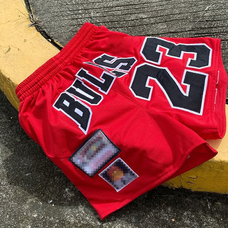 Custom Print Embroidery Patches Logo Vintage Streetwear Tackle Embroidery Plain Double Mesh Basketball Shorts for Men
