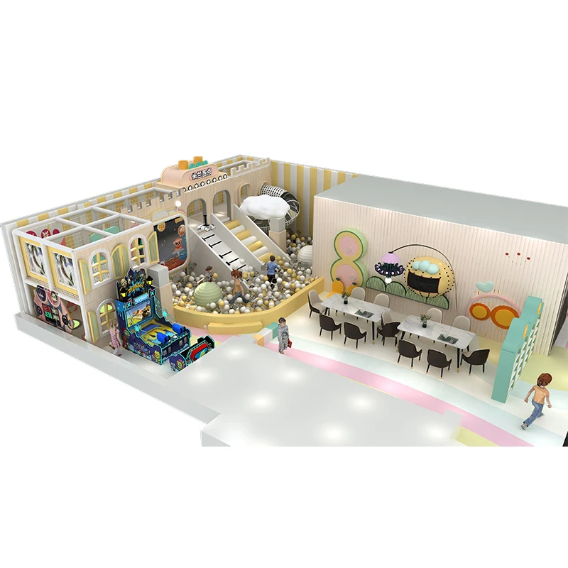 Dreamy Pastel Paradise Large Indoor Playground by Leading Manufacturer Featuring Slides and Ball Pit