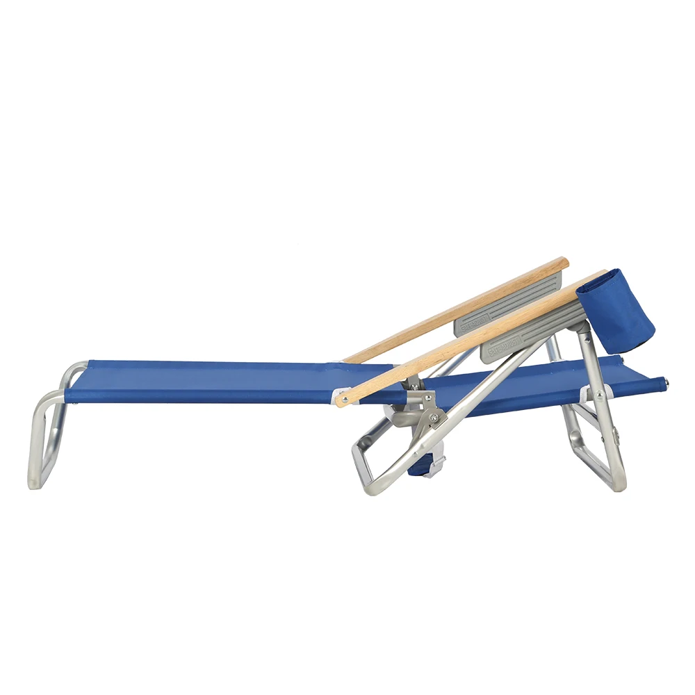 Foldable grass green aluminium durable customized recliner backrest beach chair low