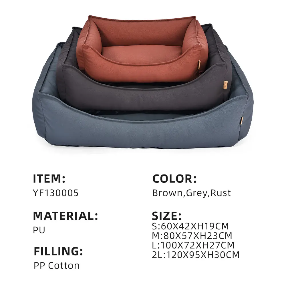Dog Bed Manufacturer Wholesale Luxury Pu Leather Red Grey Black Pet Dog Bed Sofa For Dog