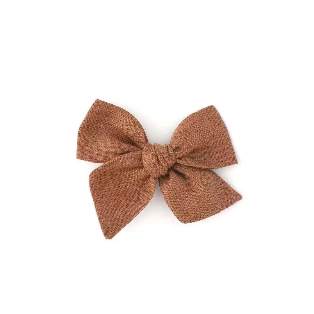 Малышка девочка на заказ ручная работа большой шиньон для волос бант льняной бант для волос
