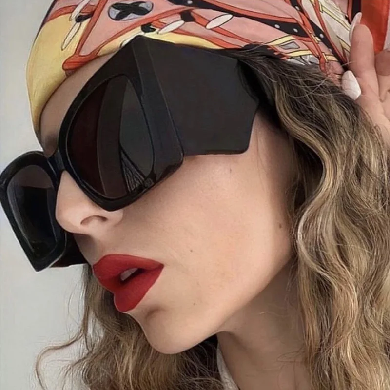 DL GLASSES Large Oversized Shades Square Frame Wide Leg New Glasses Women Fashion Sunglasses Gafas de Sol