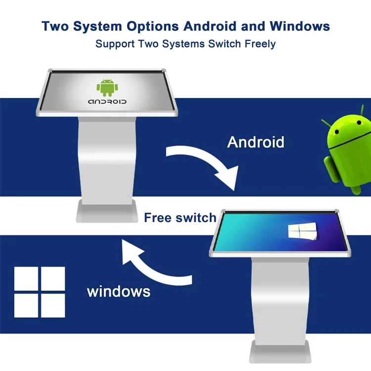 Android lcd multi сенсорный экран горизонтальный информационный киоск digital signage интерактивный