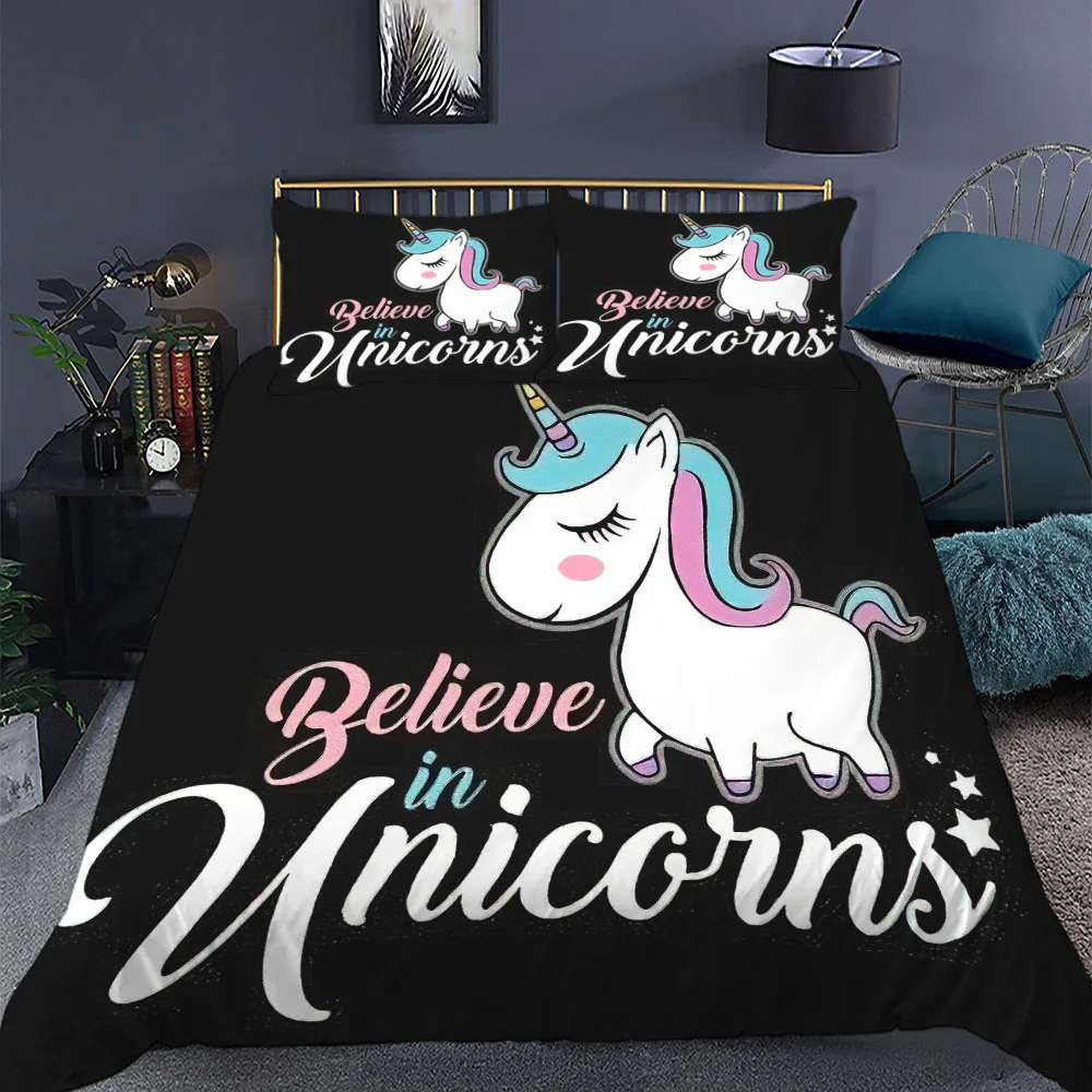 Classic 3d Unicorn Bedding Rainbow Pony Fashion Duvet Cover Of Home Textile Products