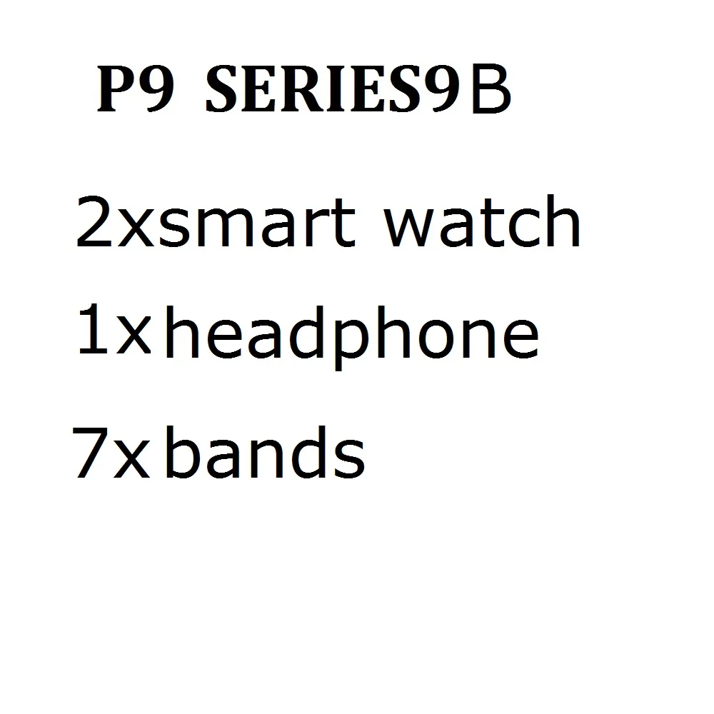 Hotsale P9 Series9 Two Smart Watch 7 Straps Earphone Full Touch Screen Watch with Headphone