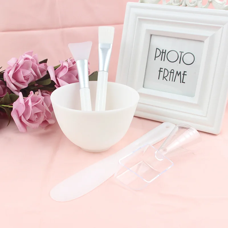 SAIYII High Quality Silicone Face Mask Brush Bowl Spoon Spatula Applicator Set Facial Masking Brush And Bowl For DIY Face Masks