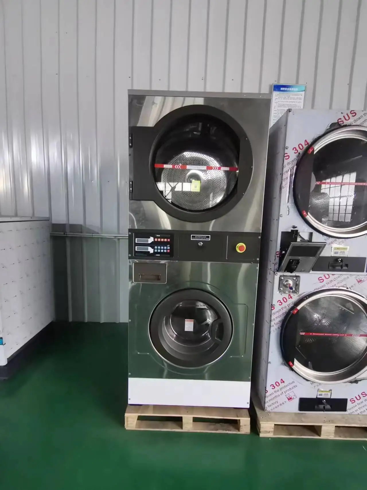 Top Seller Industrial Automatic Coin Operated Washing Machine with Dryer 22kg Washing Capacity Laundry Washing Dry Machine